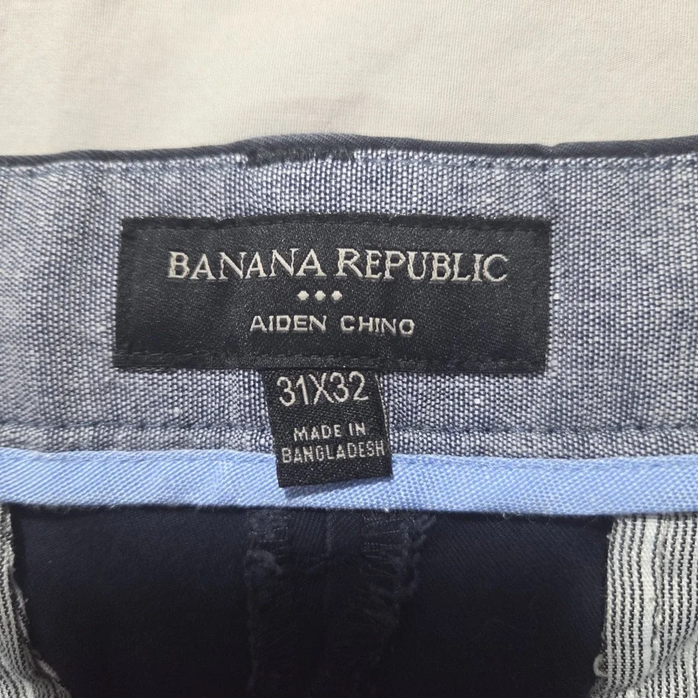 Banana Republic Pants Mens 31x32 Fits 31x29.5 Blue Aiden Fit Cotton Chino Casual